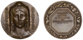 FRANCE, République Française, c. 1935, an Art Déco bronze award medal by G. Contaux for L. Aubert, adapted for...