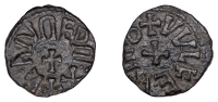 Kings of Northumbria, Eanred, Phase II, Styca, Wulfheard, eanred rex around cross, rev. +vvlfeaiiid around cross,...