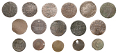 SOMERSET, Bath, City Farthings, 1670 (5), 1.60g/3h (N 3948; BW. 6), 2.53g/12h (N 3949; BW. 6), 1.31g/12h (N 3949...