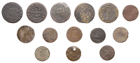 SOMERSET, Chard, I.H., Farthing, 1671, 1.73g/6h (N 4004; BW. 83), Thomas Williams, Farthing, 1656, 0.88g/12h (N...
