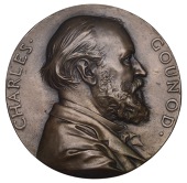 FRANCE, Charles Gounod, 1889, a uniface cast bronze medal by J.-C. Chaplain, bust right, 100mm, 104.02g (Maier 69;...
