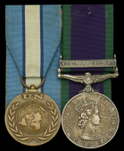 Pair: Major S. C. McDonald, Gordon Highlanders

U.N. Medal, on UNFICYP riband; General Service 1962-2007, 1 clasp,...