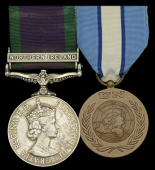 Pair: Sergeant C. J. Tofield, Army Physical Training Corps

General Service 1962-2007, 1 clasp, Northern Ireland...