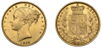 Victoria (1837-1901), Sovereign, 1848, second head, Arabic date numeral (M. 31; S 3852C). Good very fine, light...