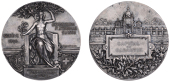 SWITZERLAND, Exposition Nationale Suisse, Geneva, 1896, an Art Nouveau plated bronze award medal by H. Bovy and G....