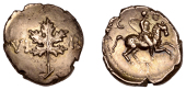 British Iron Age, ATREBATES and REGNI, Verica (c. AD 10-40), gold Stater, class 5a [Tendril type], vine leaf...