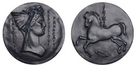 ALGERIA, Algérie de toujours [Algeria Forever], 1962, a cast bronze medal by P. Belmondo, female bust right in the...