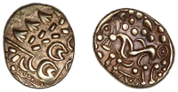 British Iron Age, CORIELTAUVI, Uninscribed issues, gold Stater, British I [North East Coast Left type], devolved...