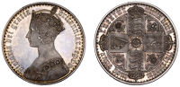 Victoria (1837-1901), Proof ‘Gothic’ Crown, 1847, n over inverted n in unita, edge plain, 27.82g/12h (L & S 58...