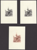Thailand, vignettes of a traditional dancer (4), together with a photograph of the same, uncirculated (5 vignettes)...