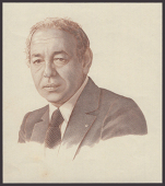 Bank Al-Maghrib, a die proof vignette of King Hassan II, ND (c.1987), as used on the 10, 50 and 100 Dirhams notes of...