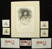 Government of Gibraltar, a group of items relating to George Elliot, as featured on the reverse of the £10 of 1995,...