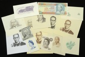 A Wonderful Group of Caribbean Proofs and Vignettes, including Central Bank of Barbados, a die proof vignette of...