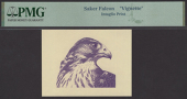 Qatar Central Bank, one beautifully engraved vignette and two photographs of the Saker Falcon as used on the reverse...