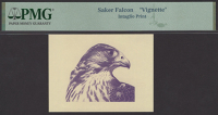 Qatar Central Bank, one beautifully engraved vignette and two photographs of the Saker Falcon as used on the reverse...