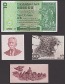 National Bank of Vietnam, a die proof vignette of a snarling leopard from the 5000 Dong, ND (1975), also Cambodia, a...