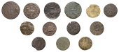 LONDON (City), Temple Bar Within, W.M.W. at the dolphin, Farthing, 0.81g/6h (N 7716; BW. 3072); Thames Street,...