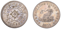 19th Century Tokens, LINCOLNSHIRE, Gainsborough, John Gamson, Shilling, 1811, Star and Garter, rev. Justice seated...