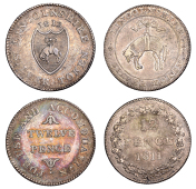 19th Century Tokens, LINCOLNSHIRE, County series, Shillings (2), 1811, 3.91g/6h (D 1), 1812, 3.93g/6h (D 2) [2]....