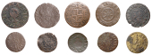 SURREY, Mortlake, Peter White, Farthing, 3.02g/2h (E 207; N 4674; BW. 187); Putney [and Battersea], John Kemp,...