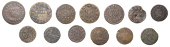 WARWICKSHIRE, Alcester, Joseph Dewes, Farthing, 1654, 1.22g/6h (N 5268; BW. 3), Fulke Emes, Farthing, 1657,...