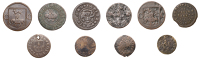 WARWICKSHIRE, Coleshill, Thomas Crooke, Halfpenny, 1670, 1.22g/12h (N –; BW. 51), Richard Sadler, Halfpenny, 1665,...