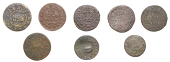 YORKSHIRE, Askrigg, John Lambert, Halfpenny, 1666, 1.36g/6h (N –; BW. 8); Barnsley, Francis Usher, Halfpenny,...