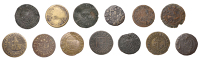YORKSHIRE, York, William Bell, Halfpenny, 1666, 1.35g/6h (N 6110; D 382A); Robert Benson, Halfpenny, 1667, 0.87g/6h...