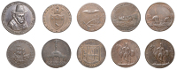 18th Century Tokens, Haverhill, John Fincham, Halfpenny, 1794, 10.52g/6h (DH 31), mule Halfpenny, 10.81g/12h (DH...