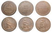 19th Century Tokens, Lowestoft, John Chaston, Pennies, 1811 (3), 18.72g/6h, 17.83g/6h (both W 850), 19.05g/6h (W...