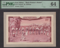 East African Currency Board, hand executed composite essay on board showing the reverse of an unadopted 10...