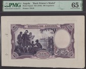 Banco de Angola, partially hand-executed reverse composite essay for 100 Angolares, ND (1944), in PMG holders 65...