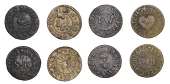 17th Century Tokens, Boxford, Daniell Bowtell, Farthing, 0.78g/6h (N 4251 obv., different rev.; BW. 22); Susana...