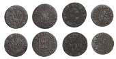 17th Century Tokens, Bungay, Town Farthing, 1664, 0.88g/12h (N 4258; BW. 31); Thomas Nowell, Farthing, 1660,...