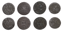 17th Century Tokens, Bungay, Town Farthing, 1664, 0.88g/12h (N 4258; BW. 31); Thomas Nowell, Farthing, 1660,...