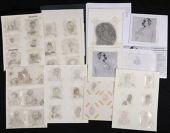 A Green Folder of Portrait Tracings, all the work of Robin Taylor, including many examples of this early stage of...