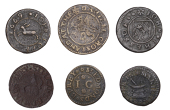 17th Century Tokens, Bury St Edmunds, John Chesson, Farthing, 1666, 1.16g/12h (N 4268; BW. 46), Halfpenny, 1669,...