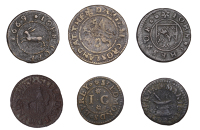 17th Century Tokens, Bury St Edmunds, John Chesson, Farthing, 1666, 1.16g/12h (N 4268; BW. 46), Halfpenny, 1669,...