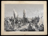 Argentina, a black and white photograph, subsequently painted over by hand showing the painting ‘The Second...