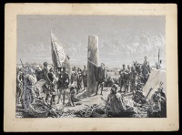 Argentina, a black and white photograph, subsequently painted over by hand showing the painting ‘The Second...