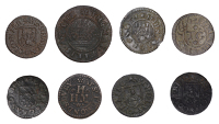 17th Century Tokens, Bury St Edmunds, Thomas Ellis, Halfpenny, 1668, 2.14g/12h (N 4273; BW. 52); John Farecloth,...