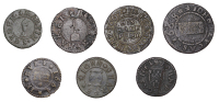 17th Century Tokens, Bury St Edmunds, Edmund Heasel, Farthing, 1664, 0.46g/12h (N 4281; BW. 65); John Lucas,...
