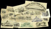 Architecture, a group of vignettes depicting buildings, including the Parthenon, Windsor Castle, Castle Rushen,...