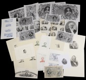 A Large and Varied Group of Engravings, including many that appear on notes, including Jordan (1), Colombia (2),...