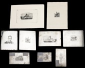 A Selection of Printing Plates, comprising a Chinese Pavilion, a portrait of Sir Clifford Campbell, an unknown...