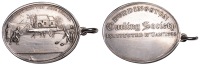 MIDLOTHIAN, Edinburgh, Duddingstone Curling Society (Est. 1795), die-struck oval silver, view of curling party on...
