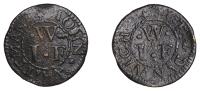 17th Century Tokens, Dunwich, John Whittman, Farthing, 1.24g/6h (N 4322; BW. 117). About fine, dark patina, scarce;...