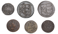 17th Century Tokens, Ipswich, Borough Farthings, 1670 (2), 2.48g/6h (N 4352; BW. 158-9), 2.87g/12h (N 4354; BW....