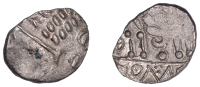 British Iron Age, DUROTRIGES, Uninscribed issues, billon Stater, Omo type, devolved head of Apollo comprising...