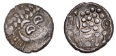 British Iron Age, DUROTRIGES, Uninscribed issues, silver Stater, Spread Tail type, devolved head of Apollo...